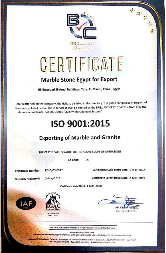 iso9001-2015-Marble-Stone-Egypt